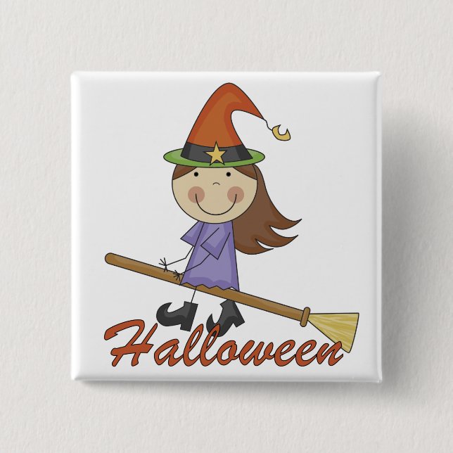 Halloween Witch T-shirts and Gifts 2 Inch Square Button (Front)