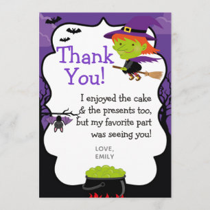 Halloween Witch Thank you cards