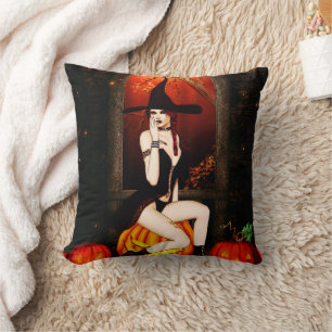 Halloween Witch Throw Pillow