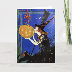  Halloween Witch Vintage Art  Card