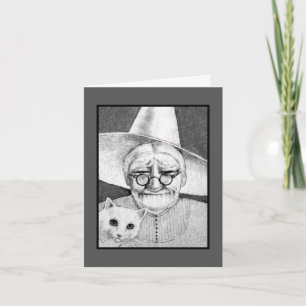 Halloween Witch w/ Cat Card