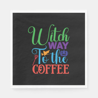 Halloween Witch Way To The Coffee Napkin