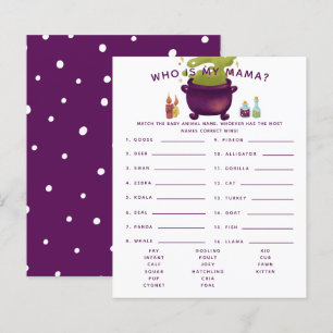 Halloween Witch Who Is My Mama Baby Shower Game