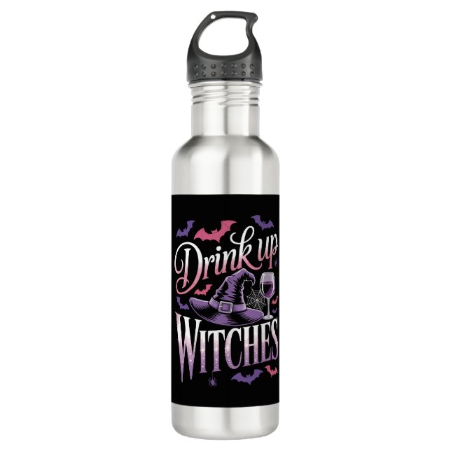 Halloween Witch Wine � Drink Up 710 Ml Water Bottle (Front)