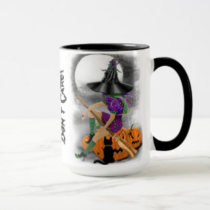 Halloween Witch with Black Cat Mug