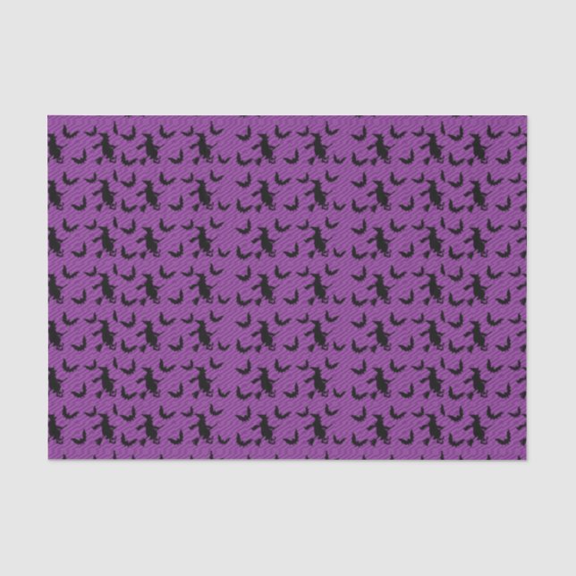 Halloween Witch With Broom Party Tissue Paper (Front)