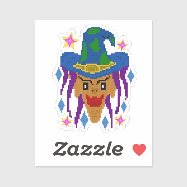  Halloween Witch with Broom – Pixel Art (Sheet)