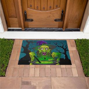 Halloween Witch Yummy Toad Soup Doormat