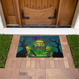 Halloween Witch Yummy Toad Soup Doormat