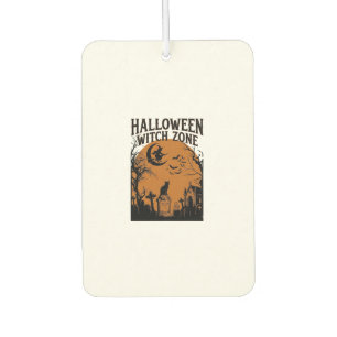 Halloween Witch Zone Black Cat Graveyard Bats Moon Air Freshener