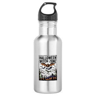 Halloween Witch Zone Vintage Graveyard Bats Design 532 Ml Water Bottle