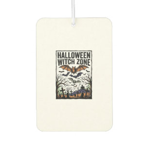 Halloween Witch Zone Vintage Graveyard Bats Design Air Freshener