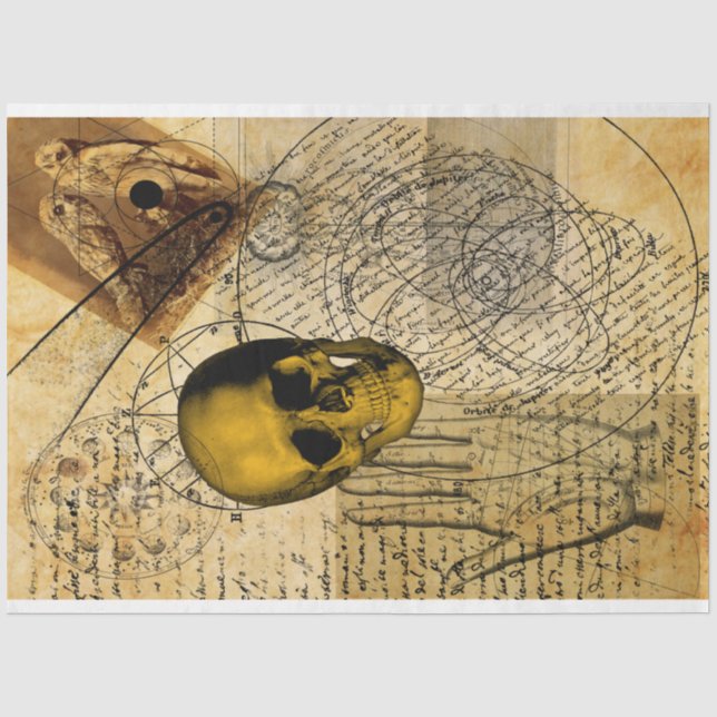 Halloween Witchcraft Alchemy Vintage Ephemera Tissue Paper (Front)