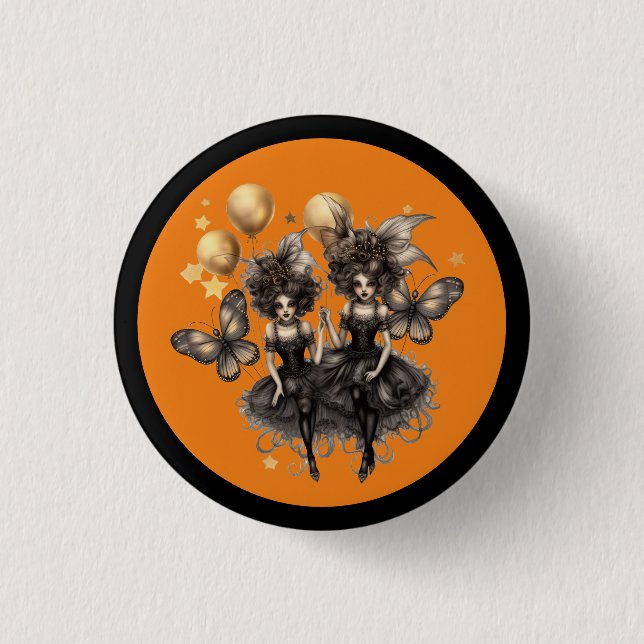 Halloween Witches  1 Inch Round Button (Front)