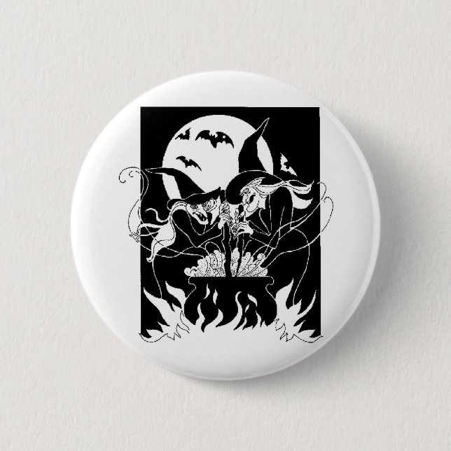 Halloween Witches 2 Inch Round Button (Front)