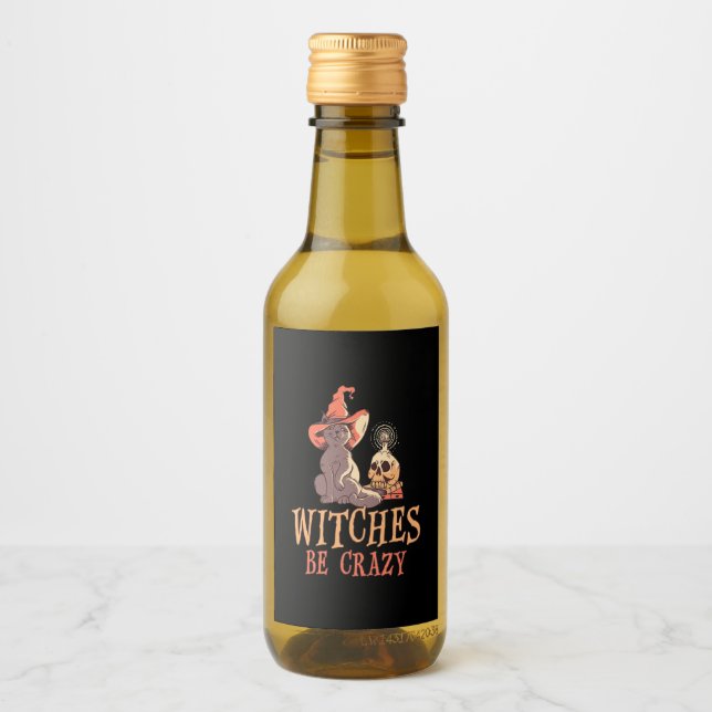 Halloween Witches Be Wine Label (Front)
