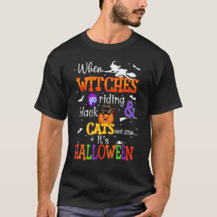 Halloween Witches Black Cats Costume Witch Group M T-Shirt