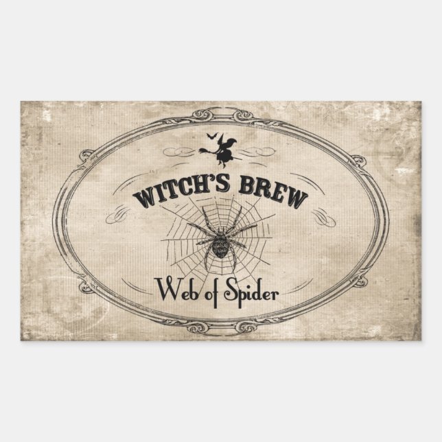 Halloween Witches Brew Ingredient - Web of Spider Sticker (Front)