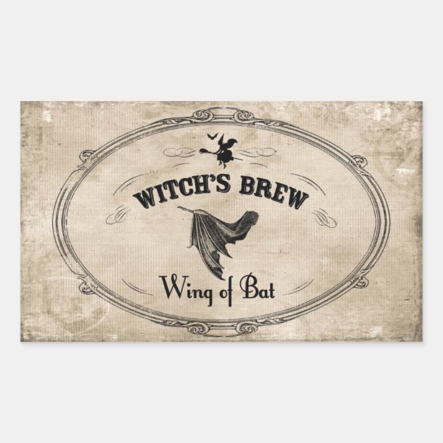 Halloween Witches Brew Ingredient - Wing of Bat Sticker (Front)
