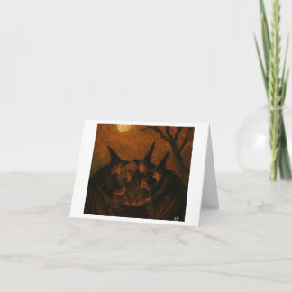 Halloween Witches Brewing Under the Moonlit Sky,  Card