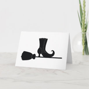 Halloween Witches Broom Card