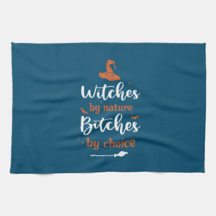 Halloween Witches by Nature Birthday Kitchen Towel