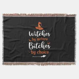Halloween Witches by Nature Birthday Throw Blanket