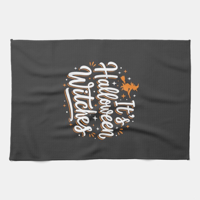 Halloween Witches Cute Witch Quote Design_1 Kitchen Towel (Horizontal)