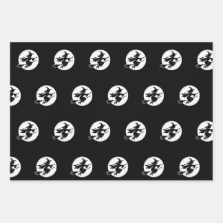 Halloween Witches, Fall Pumpkins, Autumn Geometric Wrapping Paper Sheet