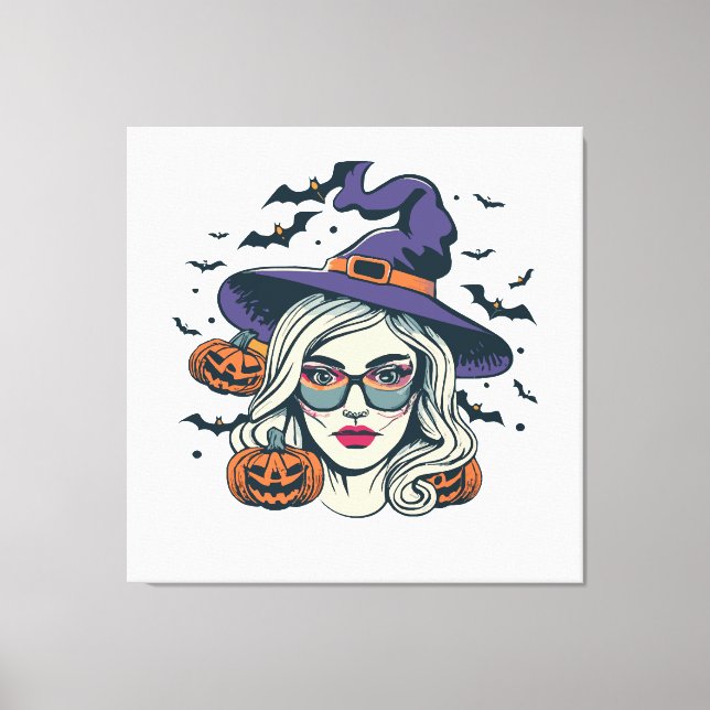 halloween witches funny halloween canvas print (Front)