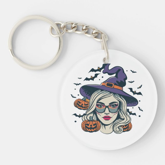 halloween witches funny halloween keychain (Front)