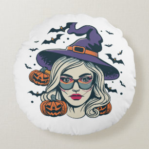 halloween witches funny halloween round pillow