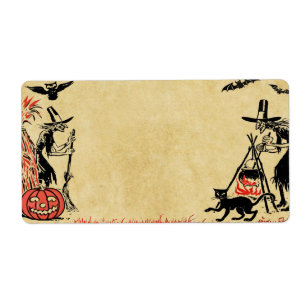 Halloween Witches Label