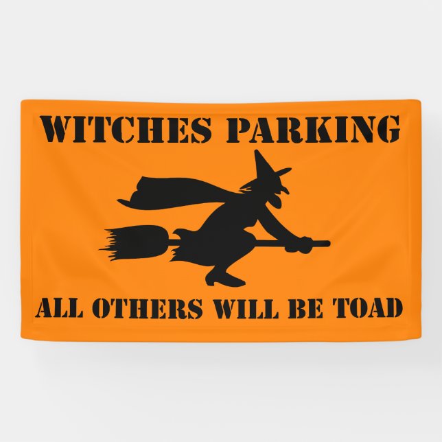 Halloween Witches Parking Humour Banner (Horizontal)
