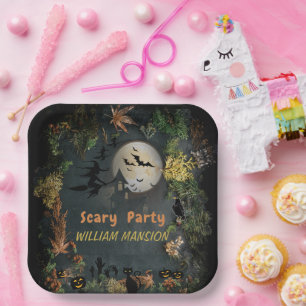 Halloween Witches Party Night Planner Invitation Paper Plate