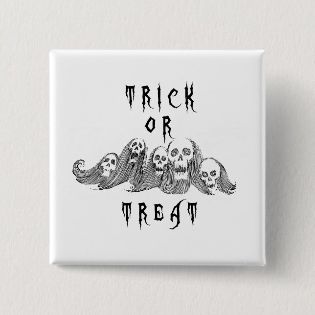 Halloween Witches Trick or Treat 2 Inch Square Button (Front)