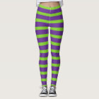 Halloween Witch's Purple Green Striped Stockings