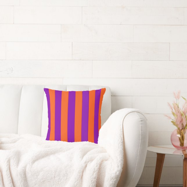 Halloween Witch's Stripes Throw Pillow (Couch)