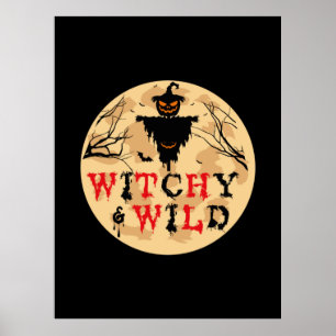 Halloween Witchy And Wild Birthday Poster