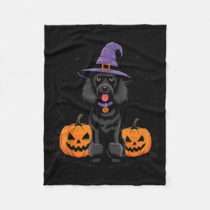 Halloween Witchy Black Standard Poodle Dog Spooky Fleece Blanket