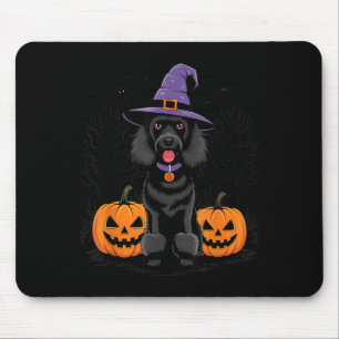 Halloween Witchy Black Standard Poodle Dog Spooky Mouse Pad