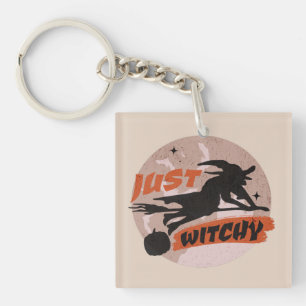 Halloween Witchy Retro Witch Costume  Keychain