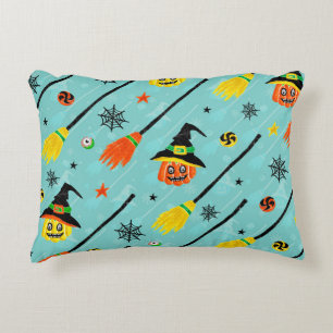Halloween Witchy Seamless Theme Accent Pillow