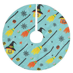 Halloween Witchy Seamless Theme Brushed Polyester Tree Skirt