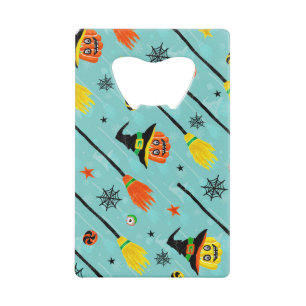 Halloween Witchy Seamless Theme Credit Card Bottle Opener