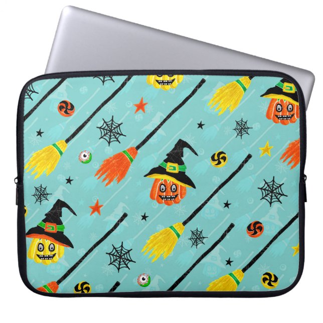 Halloween Witchy Seamless Theme Laptop Sleeve (Front)