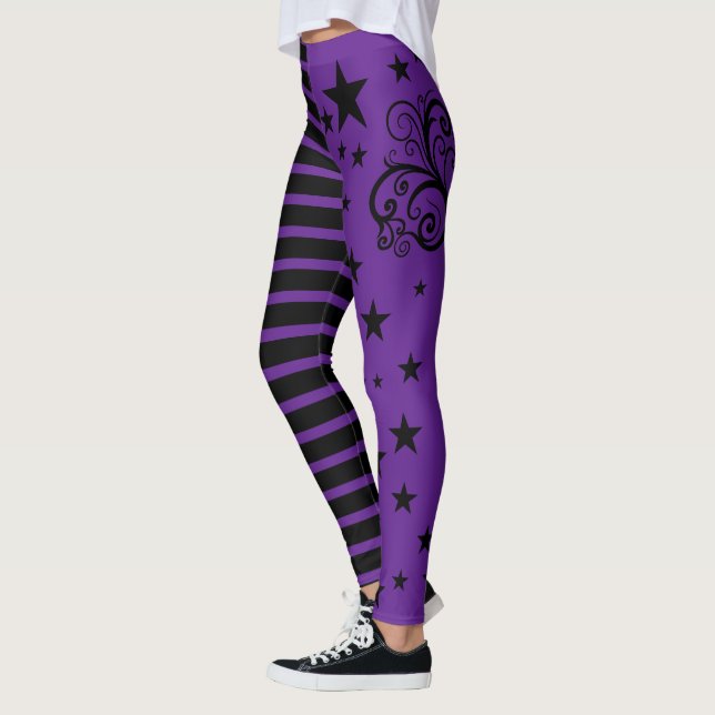 Halloween witchy striped leggings (Left)