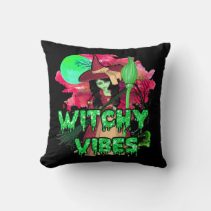 Halloween Witchy Vibes Throw Pillow