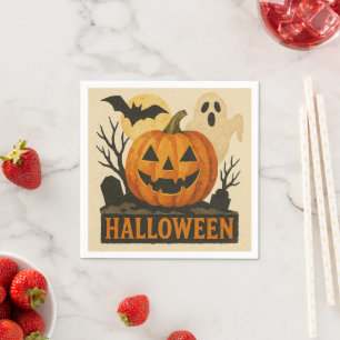 Halloween with a sensual collage technique napkin