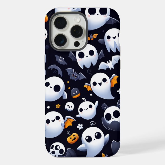 Halloween with cute ghost iPhone case (Back)